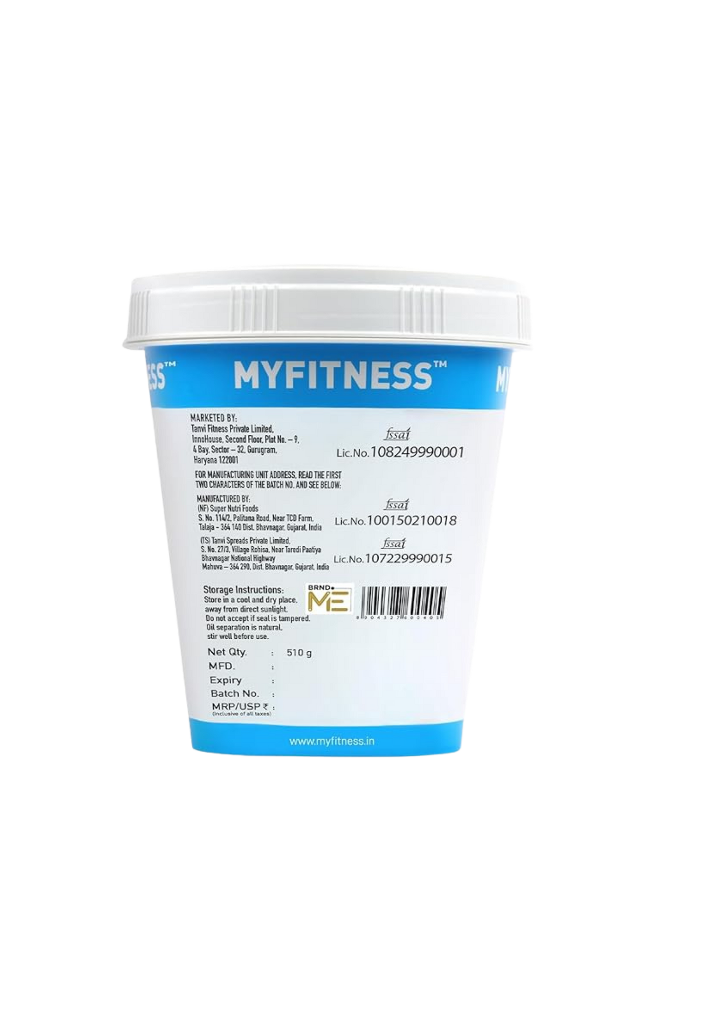 MYFITNESS PEANUT BUTTER - 510 GM