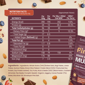 PINTOLA HIGH PROTINE MUESLI DARK CHOCOLATE & CRANBERRY 1 KG