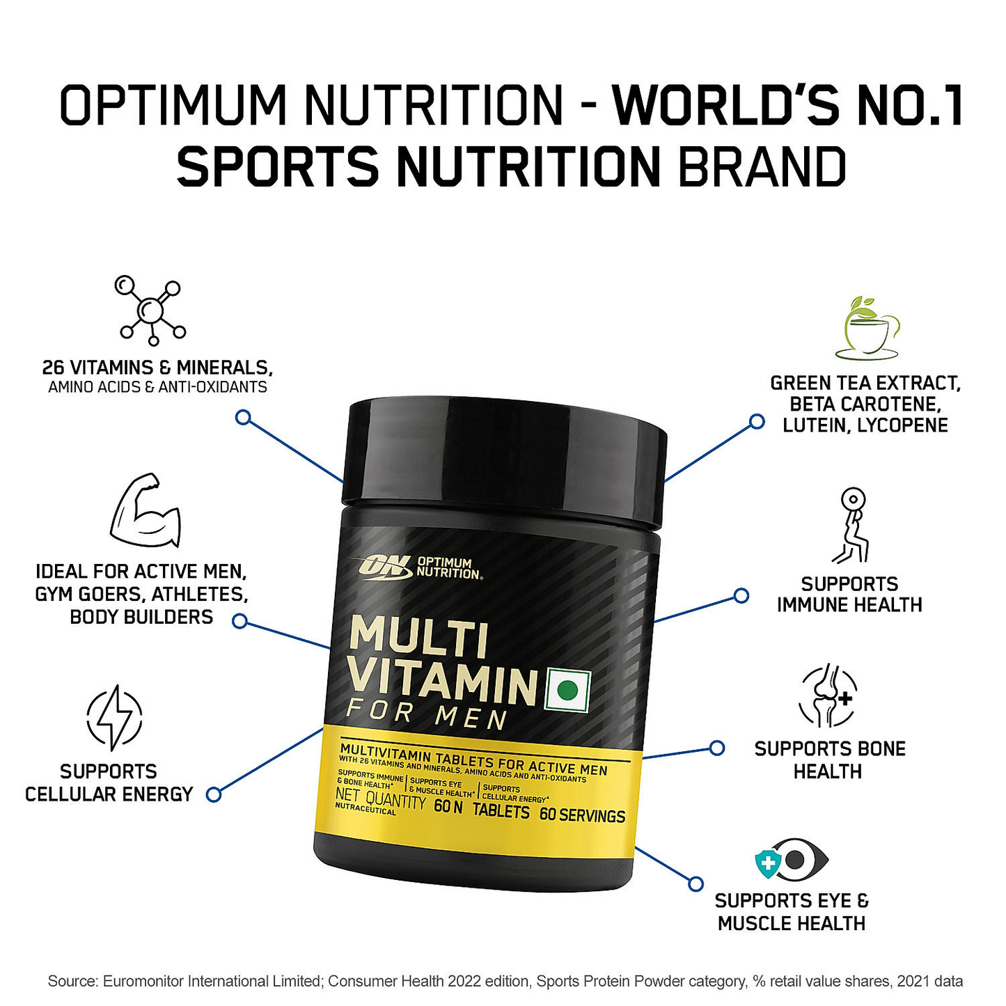 OPTIMUM NUTRITION (ON) MULTIVITAMIN FOR MEN– 60 TABLETS