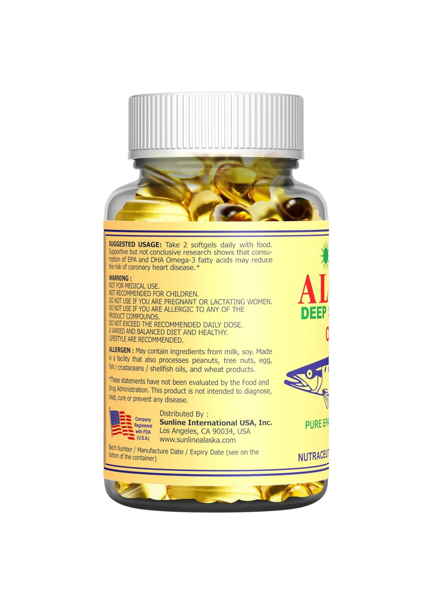 Sunline Alaska Deep Sea Fish Oil  1000 Mg 100 Softgel