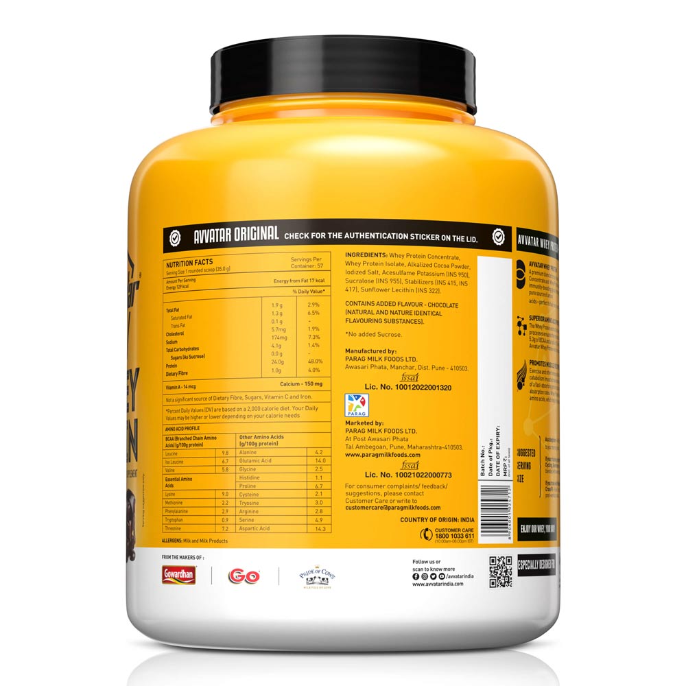 AVVTAR WHEY PROTEIN  2 KG Belgian Chocolate Flavour