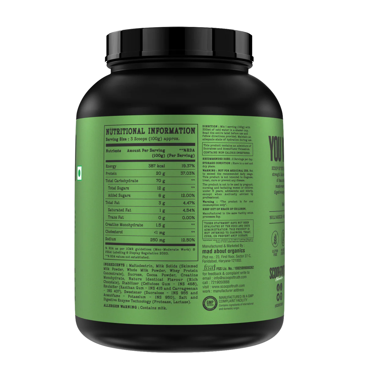 SCOOP OF THRUTH JACKED MASS 3 KG RICH CHOCOLATE