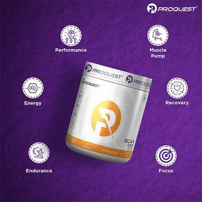 PROQUEST NUTRITION BCAA 5000, 5G BCAAS IN 2:1:1 OPTIMAL RATIO (240g, 30 SERVING) LEMON ZIST FLAVOUR