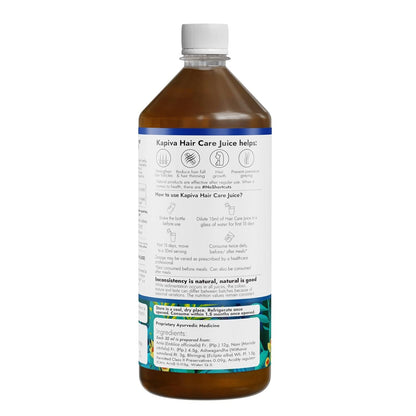 Kapiva Hair Care Juice | For Hair Growth & Hair Fall Control | 100% Ayurvedic Hair Care with Amla, Noni, Bhringraj and Ashwagandha (1L)