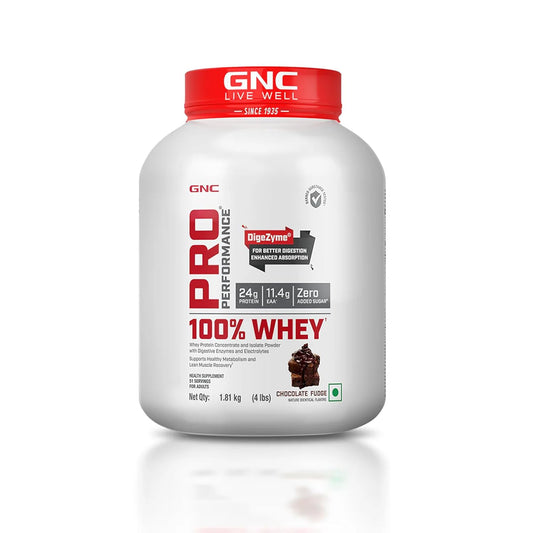 GNC PRO PERFORMANCE 100% WHEY PROTIEN , 4 LBS CHOCOLATE