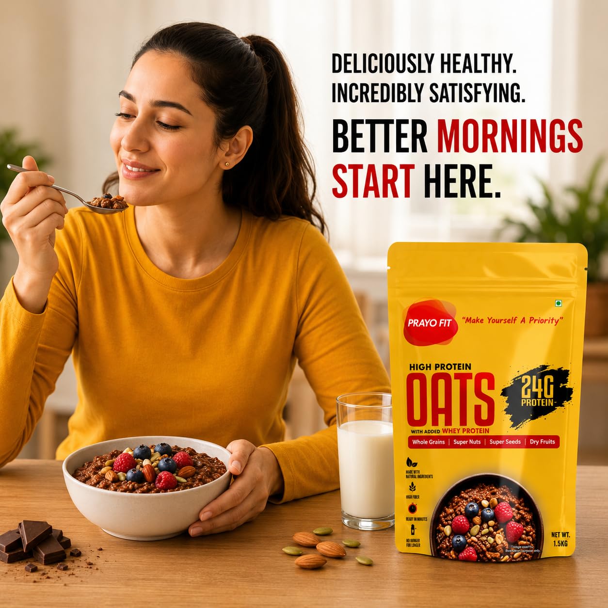Prayofit Chocolate Oats 1.5 Kg