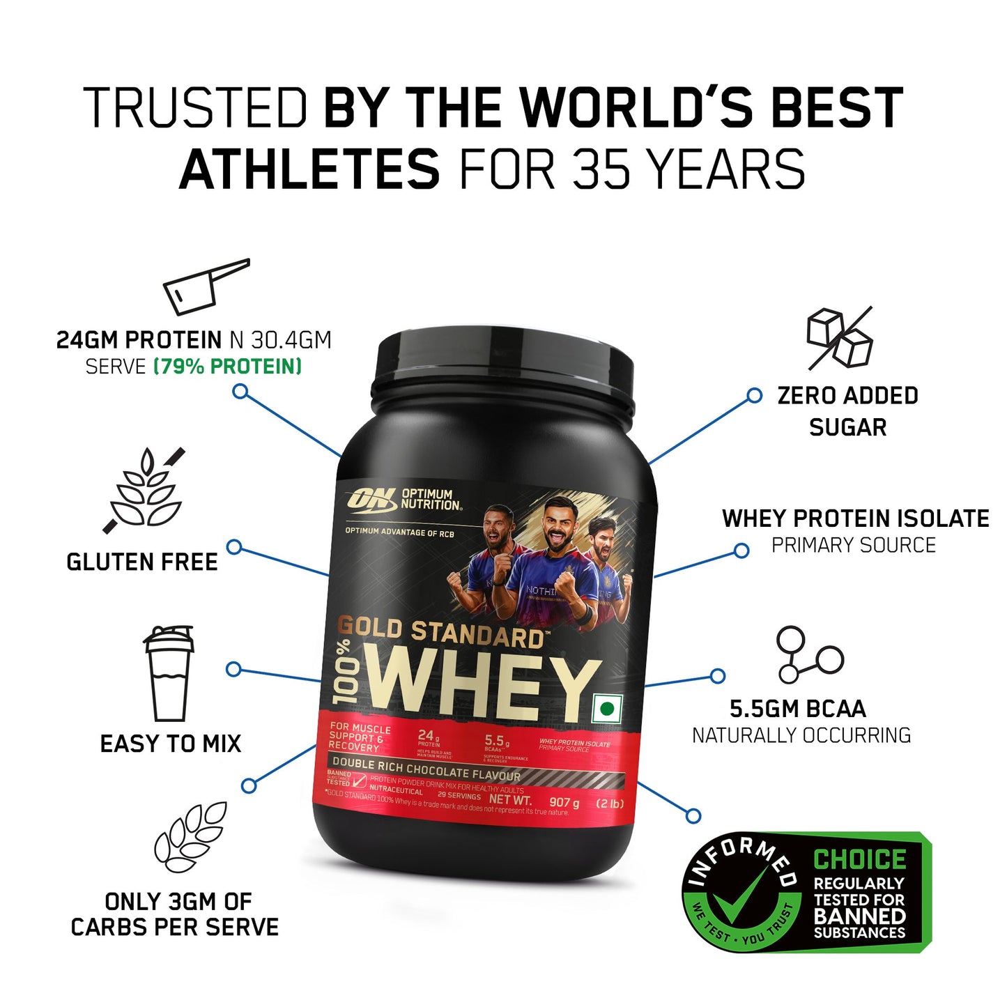 Optimum Nutrition (ON) Gold Standard 100% Whey Protein Powder
