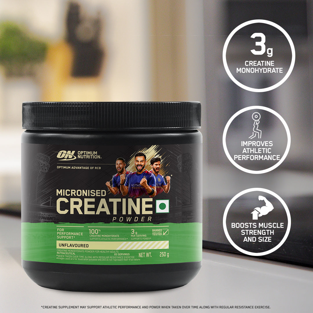 Optimum Nutrition (ON) Micronized Creatine Powder - 250 Gram, 83 Serves, 3g