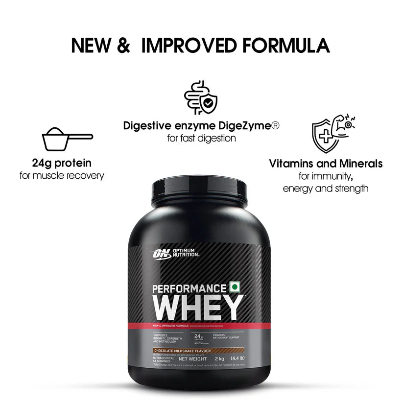 OPTIMUM NUTRITION (ON) WHEY PERFOMANCE 2 KG CHOCOLATE MILKSHAKE FLAVOUR