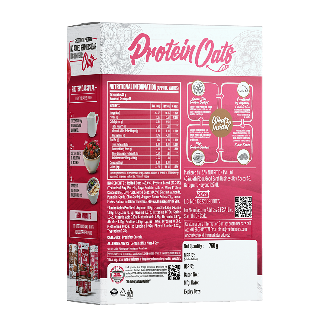 Doctor's Choice  Protein Oats  750 GM CHOCOLATE