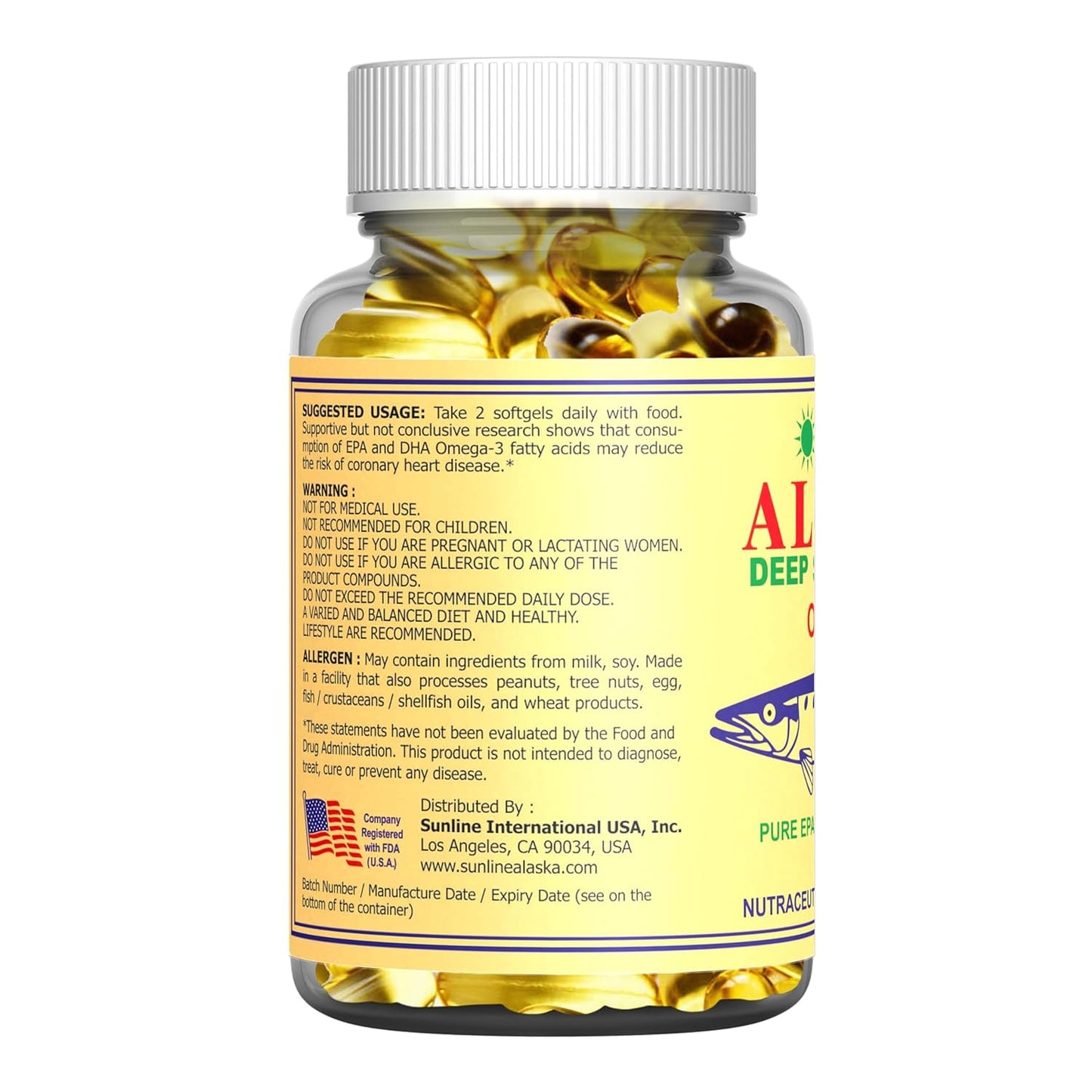 Sunline Alaska Deep Sea Fish Oil  1000 Mg 100 Softgel