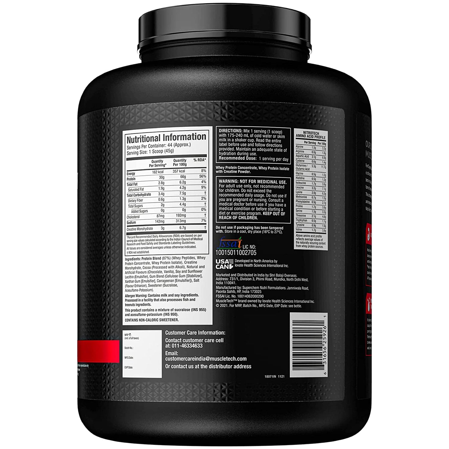 MUSCLE TECH NITROTECH WHEY 4LBS | MUSCLE TECH CREATINE 250GM