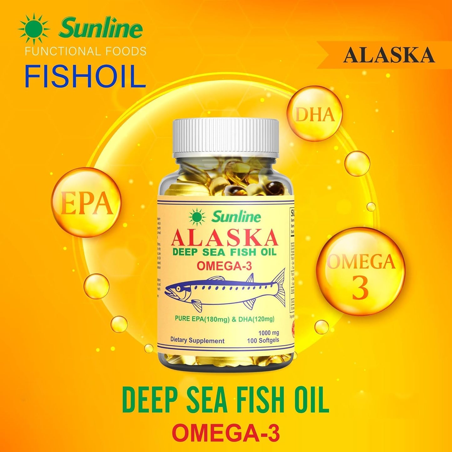 Sunline Alaska Deep Sea Fish Oil  1000 Mg 100 Softgel