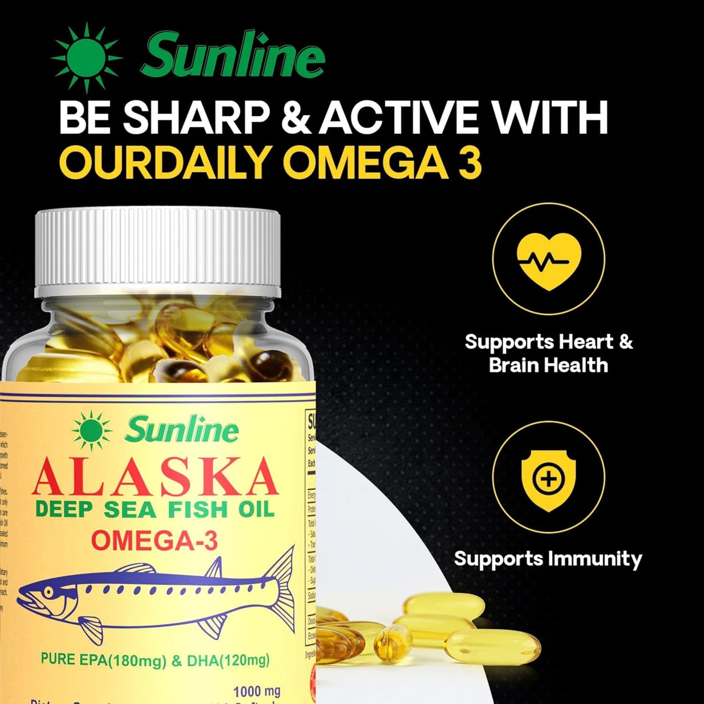 Sunline Alaska Deep Sea Fish Oil  1000 Mg 100 Softgel