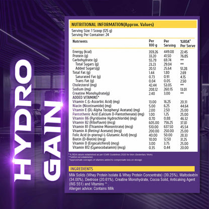 HEALTHFARM HYDRO GAIN HIGH-QUALITY MASS GAINER