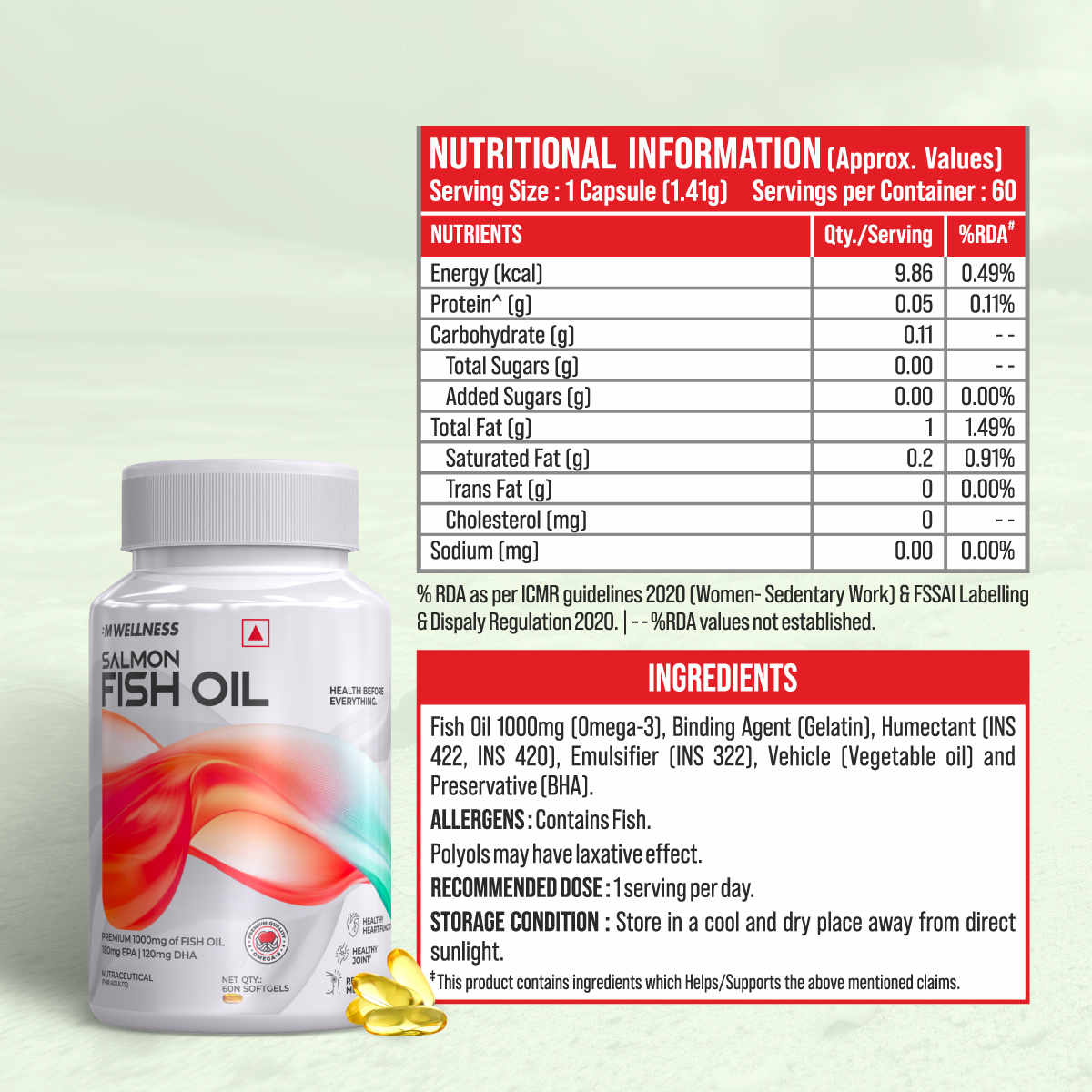 BIG MUSCLE FISH OIL  60 SOFT GEL
