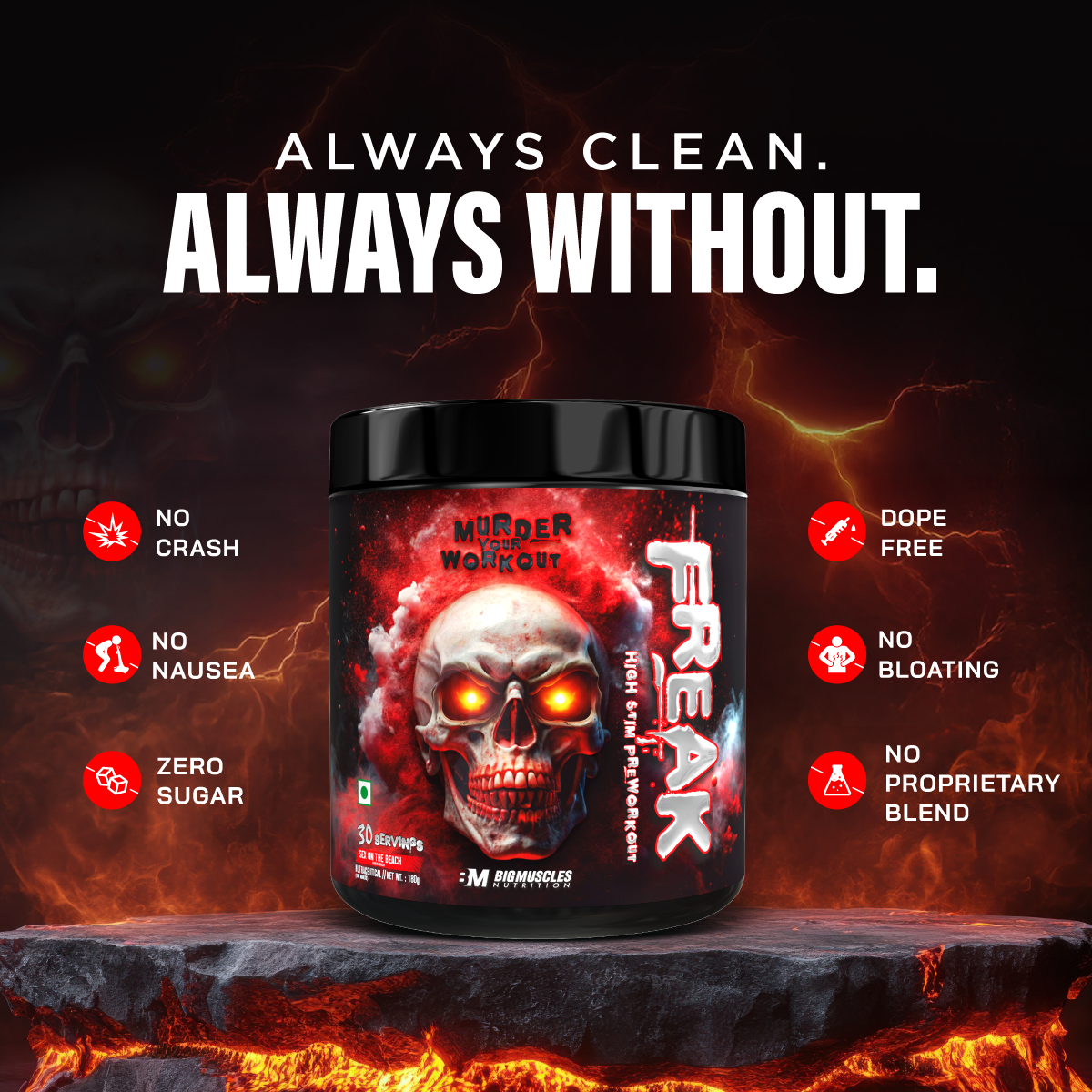 BIG MUSCLES FREAK PRE WORKOUT  180 GM