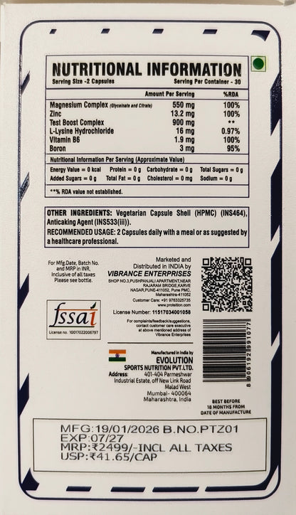 PROTEITION ZMA 60 VEG CAPSULES