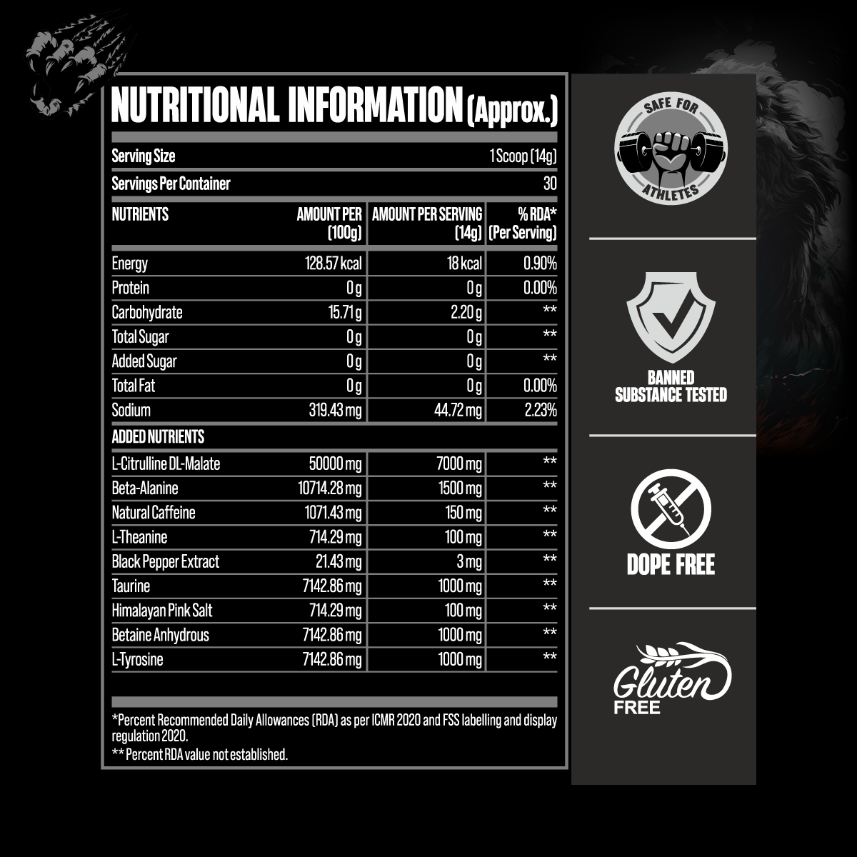 BIG MUSCLE BLACK KARNAGE 30 SER TIGERS BLOOD FLAVOUR