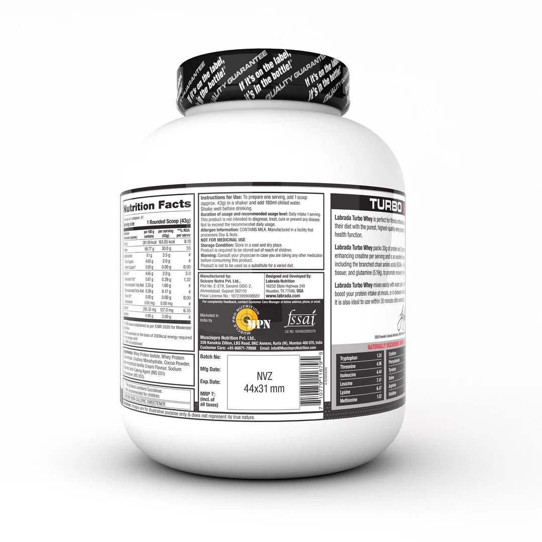 LABARADA TURBO WHEY - ISOLATE CONCENTRATE 1.8 KG