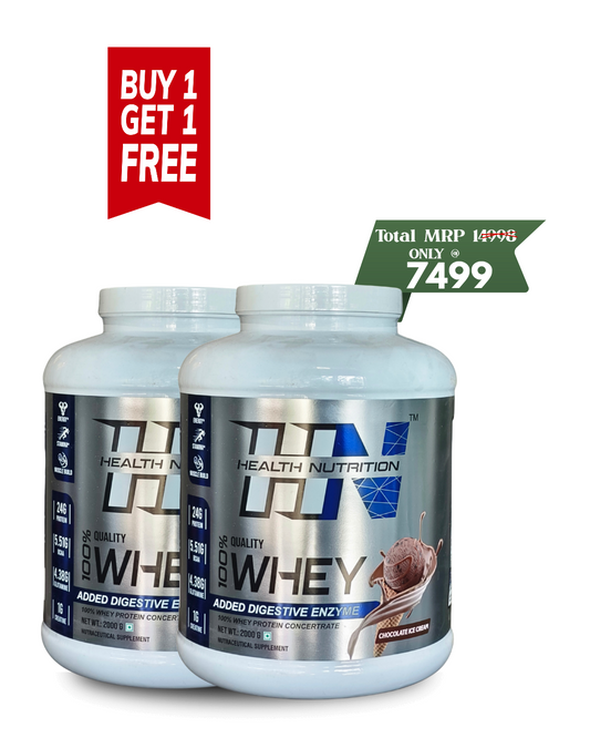 HEALTH NUTRITION 100 % WHEY BUY 1 GET 1 OFFER 2 KG EACH  CHOCOLATE FLAVOUR