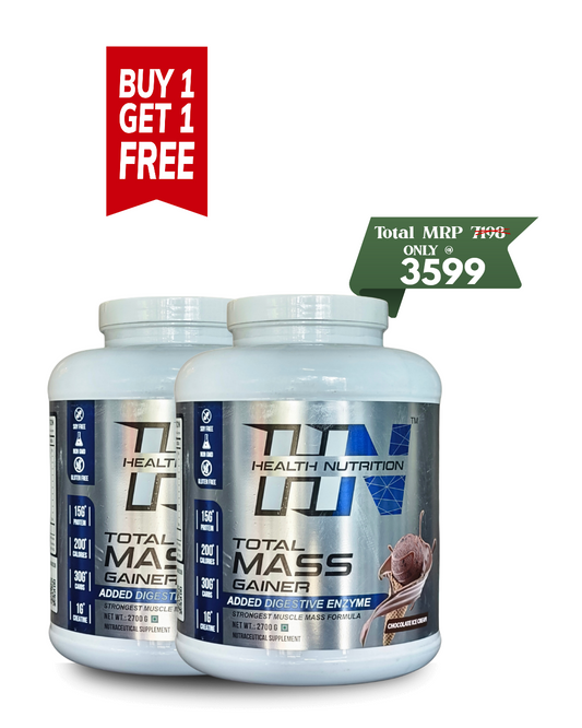 HEALTH NUTRITION TOTAL MASS GAINER BUY 1 GET 1 OFFER 2.5 KG  CHOCOLATE FLAVOUR