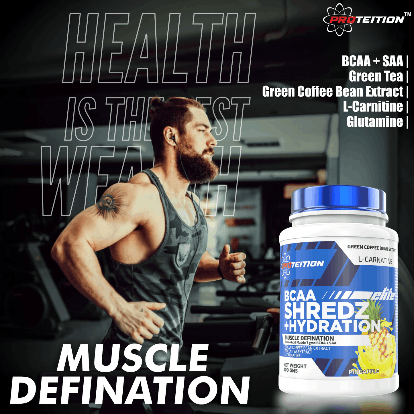 PROTEITION ELITE BCAA SHREDZ +HYDRATION 300 GM