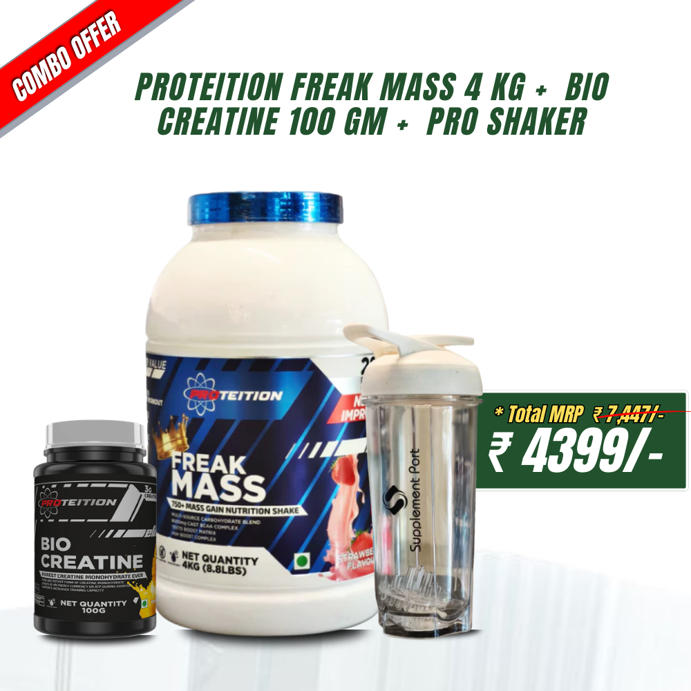 PROTEITION FREAK MASS 4 KG |  BIO CREATINE 100 GM |  PRO SHAKER