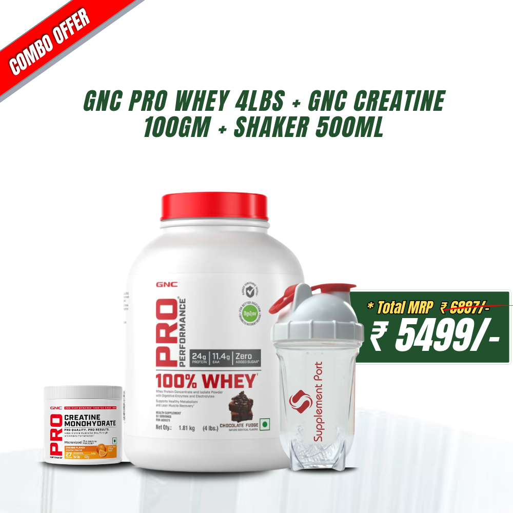 GNC PRO WHEY 4LBS | GNC CREATINE 100GM | SHAKER
