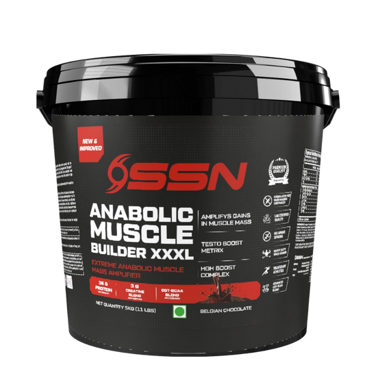 ANABOLIC MUSCLE BUILDER XXXL, 5KG (11 LBS) BELGAIN CHOCOLATE