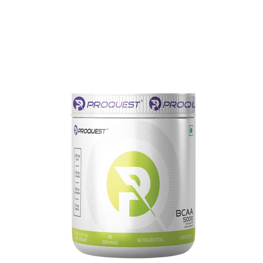 PROQUEST NUTRITION BCAA 5000, 5G BCAAS IN 2:1:1 OPTIMAL RATIO (240g, 30 SERVING) LEMON ZIST FLAVOUR