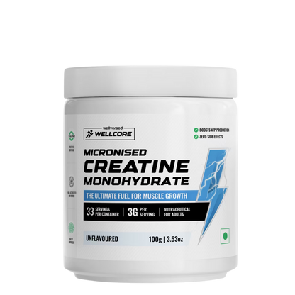 WELLCORE - MICRONISED CREATINE MONOHYDRATE (100g, 33 SERVINGS)