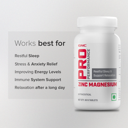 GNC PRO PERFORMANCE ZINC MAGNESIUM AMINO COMPLAEX  PROMOTES RESTFULL SLEEP  60 TABLETS