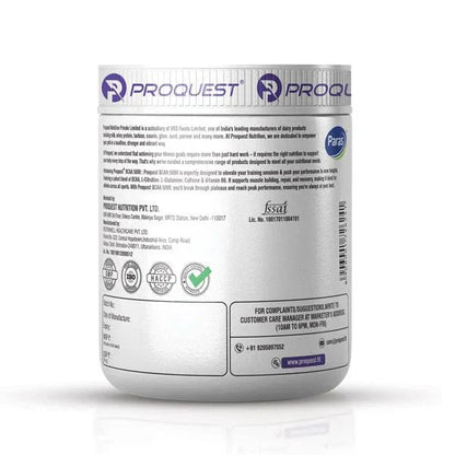 PROQUEST NUTRITION BCAA 5000, 5G BCAAS IN 2:1:1 OPTIMAL RATIO (240g, 30 SERVING) LEMON ZIST FLAVOUR