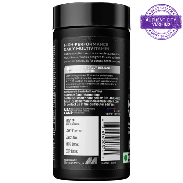 MUSCLETECH PLATINUM MULTIVITAMIN 60 TABLETS