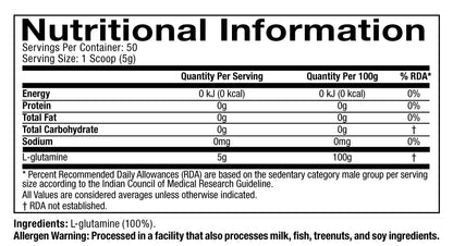 MUSCLETECH PLATINUM 100% GLUTAMINE 250G