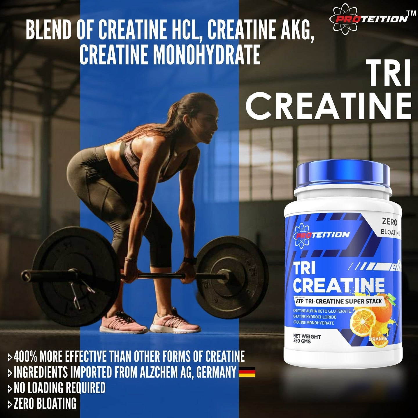 Proteition Tri Creatine 250 gm Lemon
