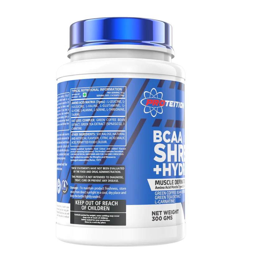 PROTEITION BCAA SHREDZ  BCAA Hydration Blue Rasberry Freeze FLAVOUR BUY 1 GET 1 OFFER | 300 GM EACH