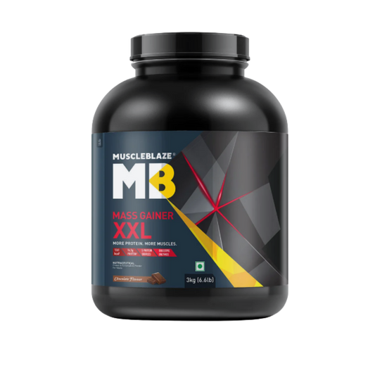 MuscleBlaze Mass Gainer XXL with Complex Carbs and Proteins in 3:1 ratio 3 KG CHOCOLATE FLAVOUR